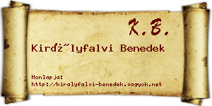 Királyfalvi Benedek névjegykártya