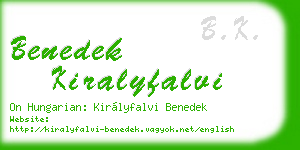 benedek kiralyfalvi business card